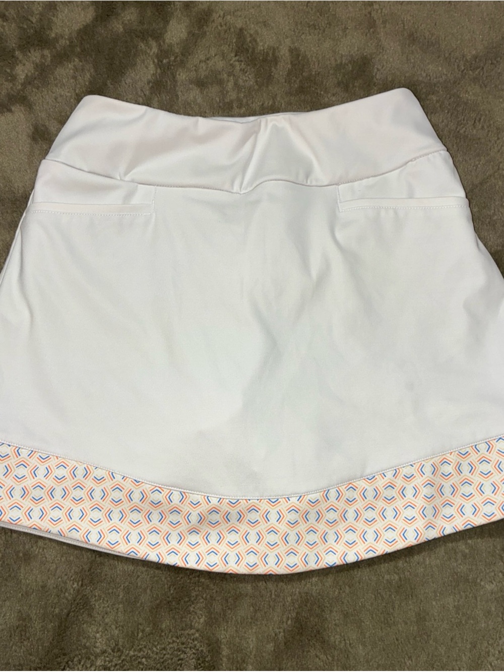 Adidas White Women's Golf/Athletic Skort with Geometric Trim